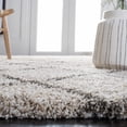 thumbnail image 4 of SAFAVIEH Hudson Jackson Trellis Shag Area Rug, Ivory/Grey, 7' x 7' Round, 4 of 10