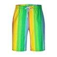 thumbnail image 3 of Penkiiy Mens Rainbow Swim Trunks Beach Shorts for Men Bathing Suits Beach Wear Mens Swim Shorts 2XL Green, 3 of 4
