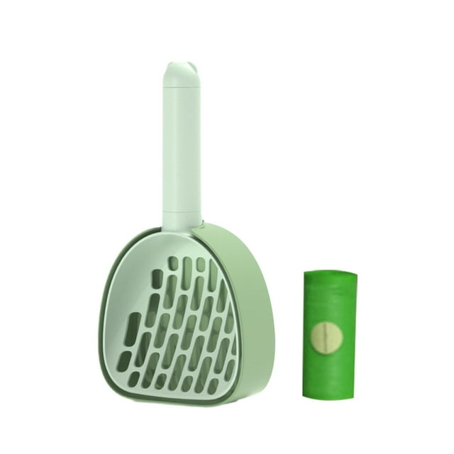 Recogedor de basura,Pala para arena para gatos con mango largo,Pala tamizadora para gatos Herramienta de limpieza con pala tamizadora,Pala para gatos con mango para gatos verde