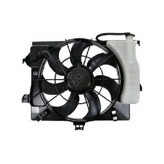 Radiator Fan Assembly - Compatible with 2012 - 2017 Hyundai Accent (with Automatic Transmission) 2013 2014 2015 2016 2018