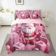 thumbnail image 2 of jejeloiu Lovely Santa Claus 7pcs Bedding Comforter Set,Sweet Candy Cane Queen Bedding Sets,Girls Pink Christmas Gifts Queen Sheet Sets For Kids,Ultra Soft Home Decor Reversible, 2 of 8