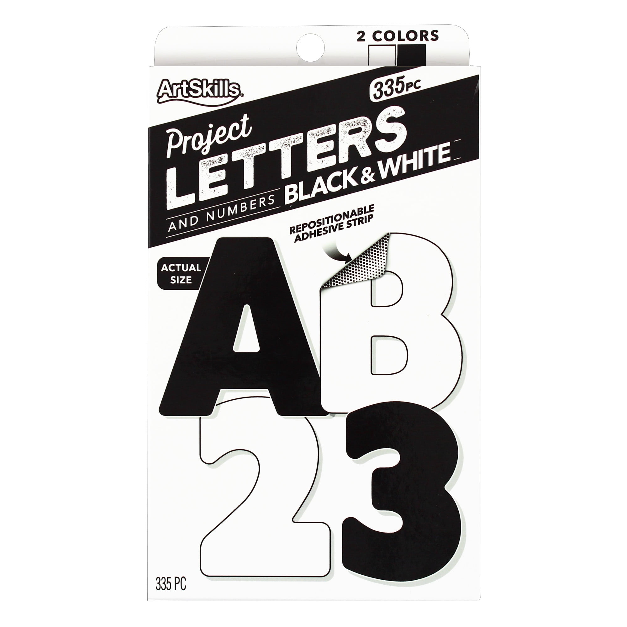 ArtSkills 2.5 in Black and White Paper Letters and Number Stickers, 335Pc