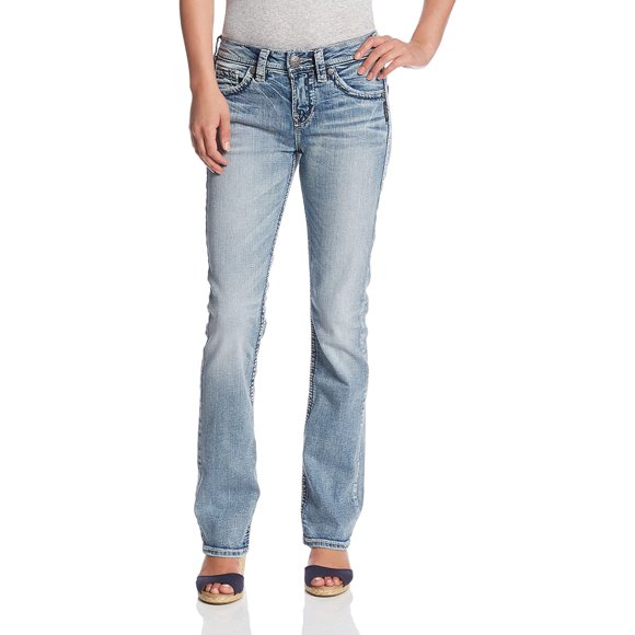 Silver Jeans Co. Womens Suki Curvy Fit High Rise Baby Bootcut Jean