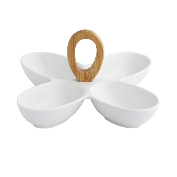 OUNONA Serving Platter Tray Fruit Plate Appetizer Snack Divided