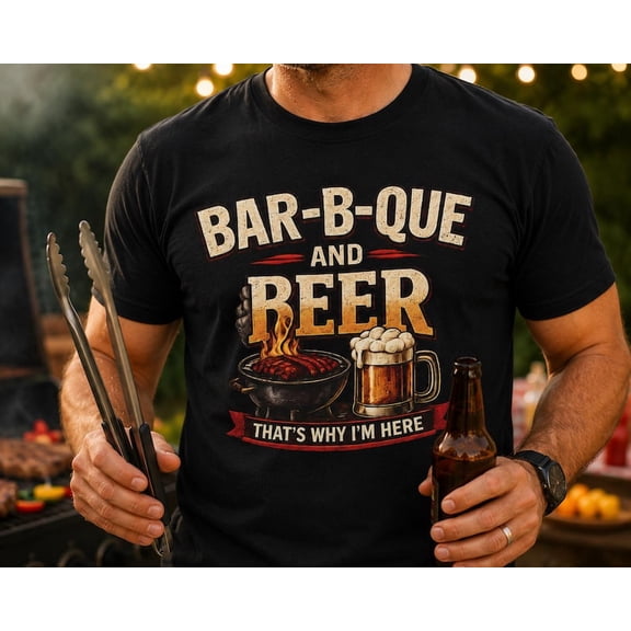 Funny BBQ Shirt for Men, Grill Master Beer Lover Tee, Backyard Barbecue Cookout Shirt, Dad Gift for Summer Grilling