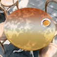 thumbnail image 4 of Orange Yellow Ombre Round Tablecloth 55-60 Inch Round Fitted Table Cloth with Elastic Edge, Contemporary Abstract Gradient Waterproof Table Cover Protector for Outdoor Picnic Party Dining, 4 of 9