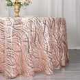 thumbnail image 2 of Efavormart 120" Blush Rose Gold Wave Embroidered Seamless Sequin Round Tablecloth, 2 of 7