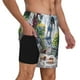 thumbnail image 2 of Balery Parisian Cafe With Eiffel Bañador para hombre, shorts de playa de secado rápido con entrepierna y forro de compresión-XX-Large, 2 of 6