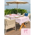 thumbnail image 5 of Outdoor Tablecloths with Umbrella Hole & Zipper, Pink Bow Rectangle Tablecloth 60x120 Inch, Cute Watercolor Girls Cartoon Luxury Waterproof Table Cloth, Patio/Pool/Picnic Table Covers, 5 of 8