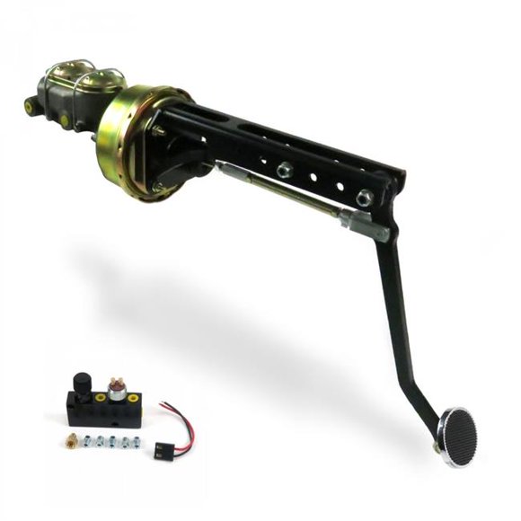 Universal Adjustable Firewall 9 in. Single Brake Pedal Kit Adjustable Disc & Drum 3 in. Chrome Pad