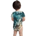 thumbnail image 3 of Yiaed Blue Ocean Waves Print Infant Climbing Short Sleeve Onesie One-Piece Baby Bodysuit Clothes 0-12 Months -2 Years, 3 of 6