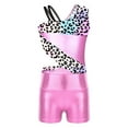 thumbnail image 5 of Alvivi Girls Leotard 2 Piece Asymmetrical Shoulder Straps Sports Dance Gymnastic Leotards Jumpsuit Leopard 14, 5 of 7