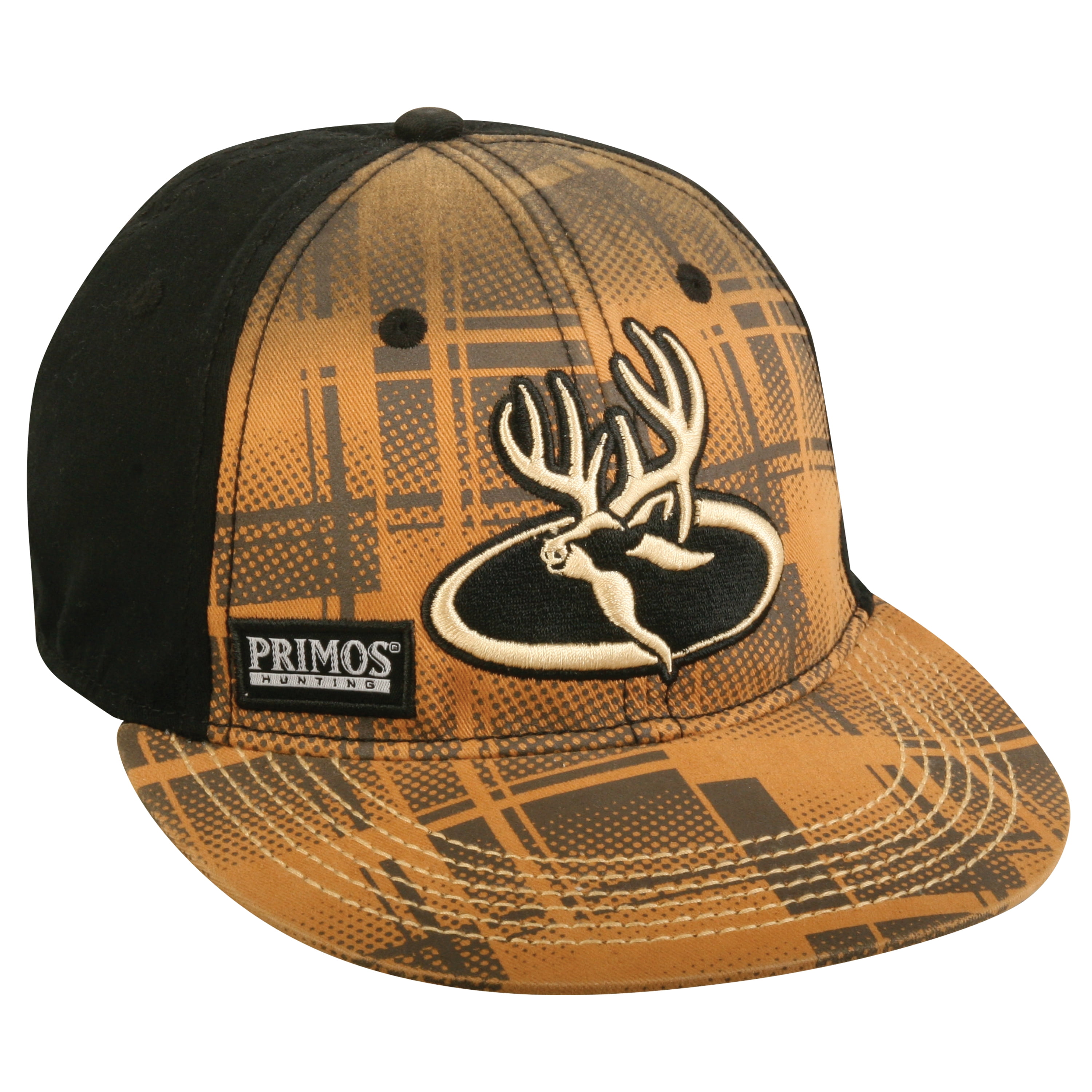 Black Plaid Deer Rack Logo Hat 