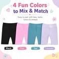 thumbnail image 5 of Girls 4 Pack Bike Shorts Stretchy, Soft High Waist Athletic Shorts for Kids with Fun Prints Colors Ideal for Dance, Play, Biking, or Everyday Wear (Sizes 4-14), 5 of 7