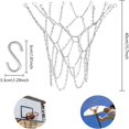 thumbnail image 2 of HLONK Metal Chain Basketball Net Basketball Replacement Net Standard 12 Loop Basketball Chain Net Basketball Hoop Net with S-Hook for Indoor and Outdoor Basketball Courts (Silver), 2 of 3