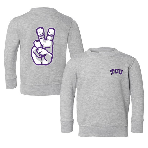 Toddler Chad & Jake Heather Gray TCU Horned Frogs Primary Logo Pullover Sweatshirt