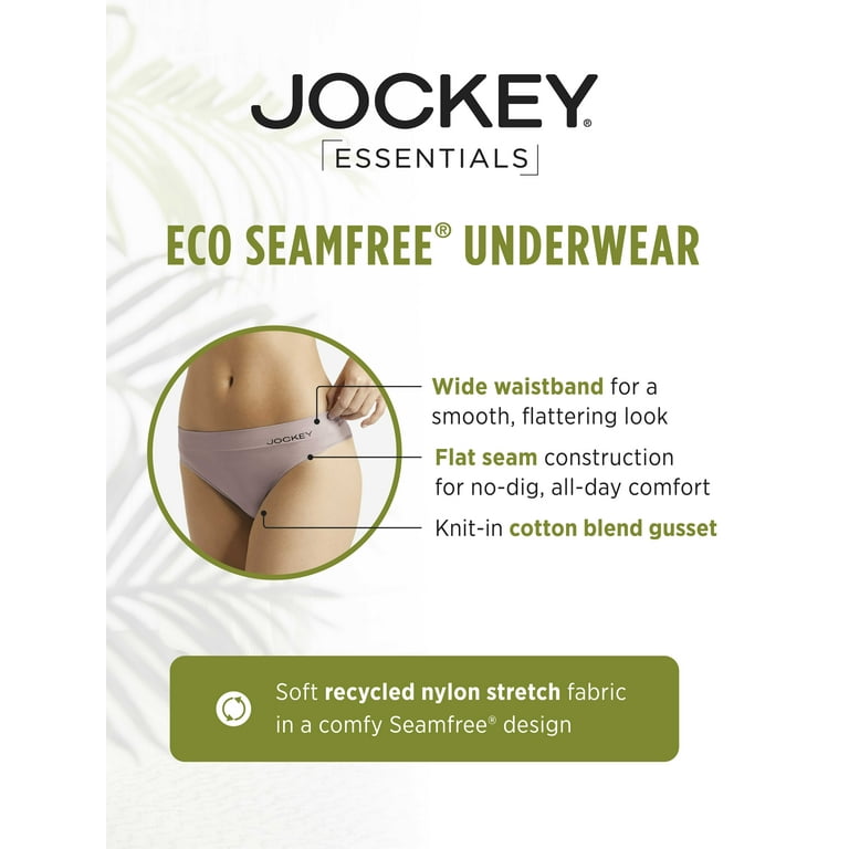 JOCKEY Women's 6 Eco Comfort Hi Cut Underwear Panties Panty Beige NWT