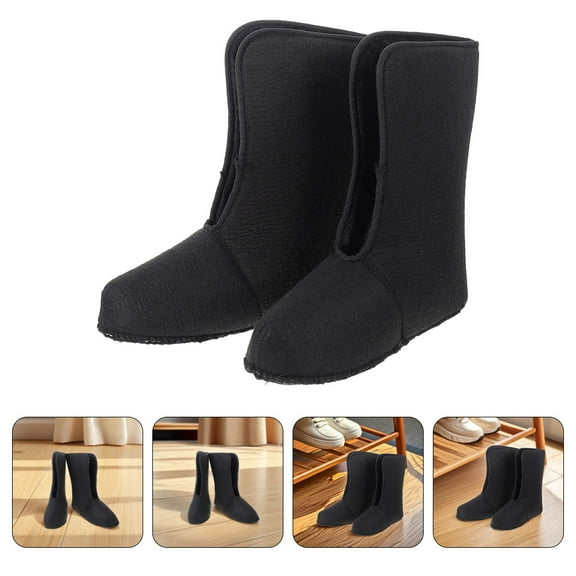 BESTYASH 1Pair Warm Black Boot Liners Soft Insulated Comfortable Winter Liner for Snow Boots