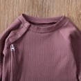 thumbnail image 6 of Douhoow 0-24M Baby Boys Girls Solid Romper Infant Long Sleeve Zipper Ribbed Jumpsuit Spring Clothes, 6 of 9