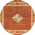 thumbnail image 1 of Ahgly Company Indoor Round Abstract Orange Abstract Area Rugs, 3' Round, 1 of 6