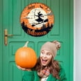 thumbnail image 4 of BNNG Halloween Decorations Halloween Wreath Cute Ghost Pumpkin Bat Front Door Decorations Hanging Sign Wooden Front Door Hanger for Wall Indoor Home Decor, 12 inches, 4 of 6