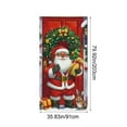 thumbnail image 3 of Linnome Santa Claus Gift Delivery Theme Christmas Door Curtain 6.66x2.99 Ft, Festive Holiday Party Background Decor, 3 of 6