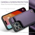 thumbnail image 6 of Dteck for iPhone 14 Pro Case with Card Holder, Magnetic Durable Leather Wallet Case for Women Men with RFID Blocking Kickstand Shockproof Cover for iPhone 14 Pro,Purple, 6 of 10
