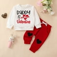 thumbnail image 2 of Gerichy Toddler Kids Baby Boy Fall Outfits 1T 2T 3T Letter Print Long Sleeve Tops Pants Winter Clothes Sets Toddler Boys Long Sleeve Valentine's Day Letter Prints T Shirt Pullover Tops Pants Outfits, 2 of 7