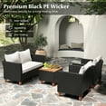 thumbnail image 4 of Gymax 4 Piece Outdoor Conversation Set Patio Cushioned Chairs w/ Storage Coffee Table, 4 of 7