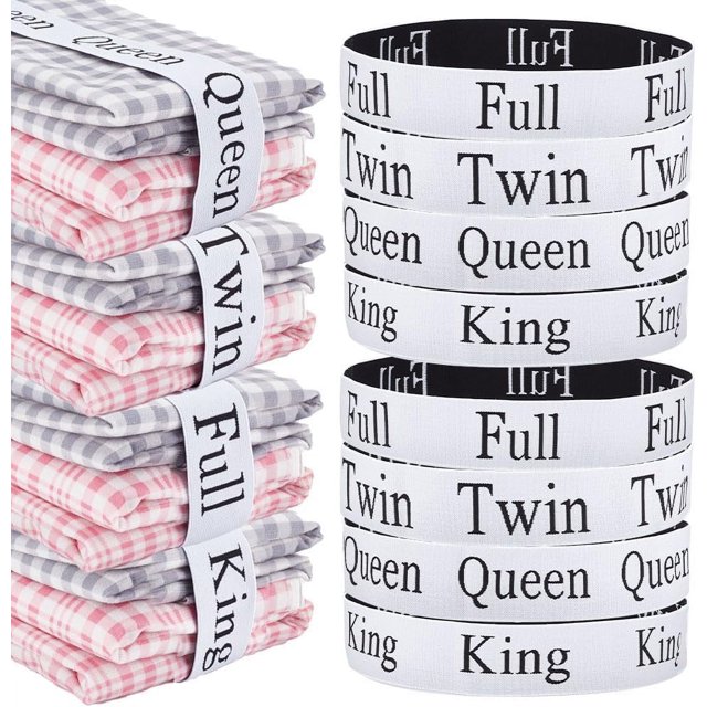 Bandas organizadoras de sábanas de 4 estilos para guardar sábanas, para guardarropas, tamaño King, Twin, Full, Queen, juegos de sábanas plegables, fundas de almohadas, edredones, bricolaje, 8 unidades