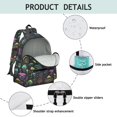 thumbnail image 4 of Mushroom and Moon Black Pattern Backpack for School, Cute School Bag with Adjustable Shoulder Straps and Padded Back, 13.4"x11"x4.7", 4 of 5