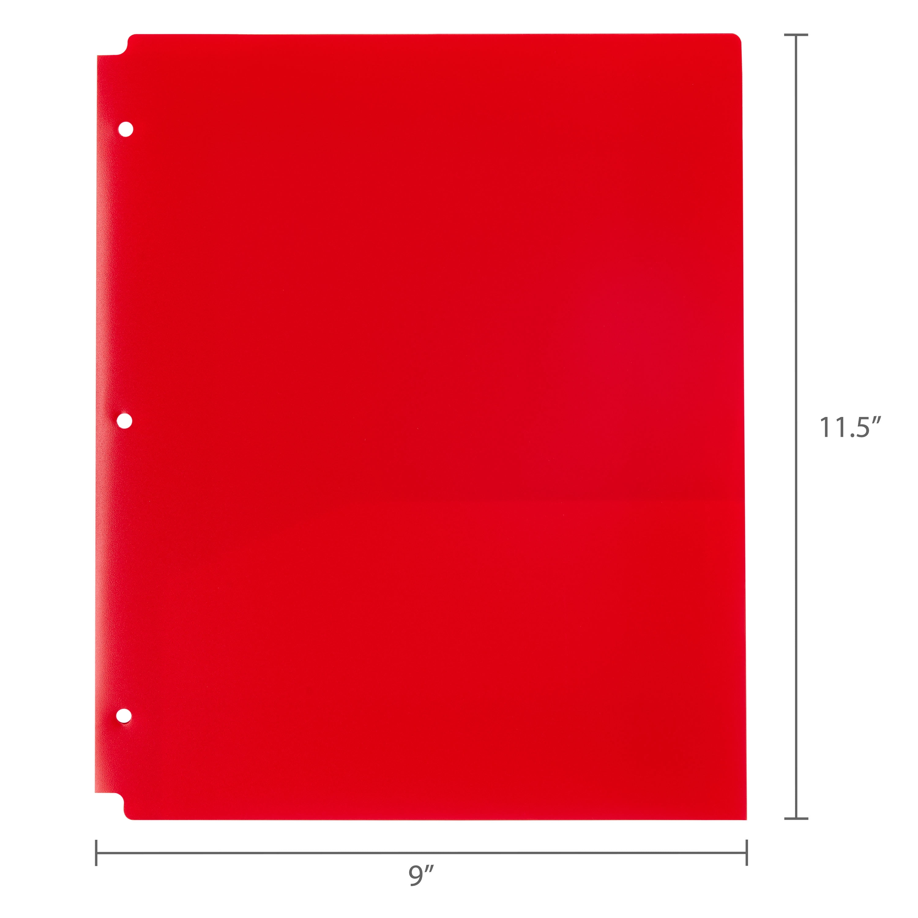Pen+Gear 2-Pocket Poly Folder, 9.4" x 11.4", Red