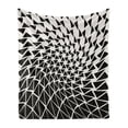 thumbnail image 1 of Abstract Soft Flannel Fleece Blanket, Contemporary Reflection of Triangels Creates Optical Illusion Monochrome Art, Cozy Plush for Indoor and Outdoor Use, 50" x 60", White and Black, by Ambesonne, 1 of 6