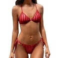 thumbnail image 1 of Conjuntos de bikini Prolriy para mujer, bikinis triangulares a rayas para mujer, traje de baño de marca, conjunto de bikini de dos piezas, traje de baño de playa, trajes de baño para mujer, trajes de, 1 of 7