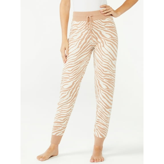 Sofia Intimates by Sofia Vergara Women's Zebra Knit Lounge Joggers