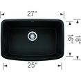 thumbnail image 2 of Blanco 442941 Bol Simple Valea de 27 Po&44; Noir de Charbon, 2 of 4
