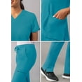 thumbnail image 4 of Adar Addition Go-Basic Scrub Set For Women - Slim V-Neck Scrub Top & Skinny Cargo Scrub Pants - A9200 - Teal Blue - 2X, 4 of 7