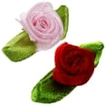 thumbnail image 3 of 200 Pcs Mini Satin Ribbon Flower Leaf Wedding Decor Appliques Sewing DIY Main , 100 Pcs Pink & 100 Pcs Red, 3 of 7