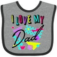 thumbnail image 3 of Inktastic I Love my Dad- 80s retro style Boys or Girls Baby Bib, 3 of 4