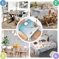 thumbnail image 2 of 60x60in(152x152cm) Square Tablecloth, Waterproof Polyester Table Cover, Wrinkle Resistant & Washable Fabric for Dining, Kitchen, Picnic, Ice Crystal Print, 2 of 6