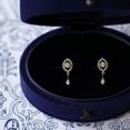 thumbnail image 2 of Pendientes Heldig chapados en plata S925 circonitas brillantes estilo retro, 2 of 4