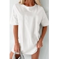 thumbnail image 4 of Women's White Short Sleeve Basic Tunic T-Shirt, 4 of 6