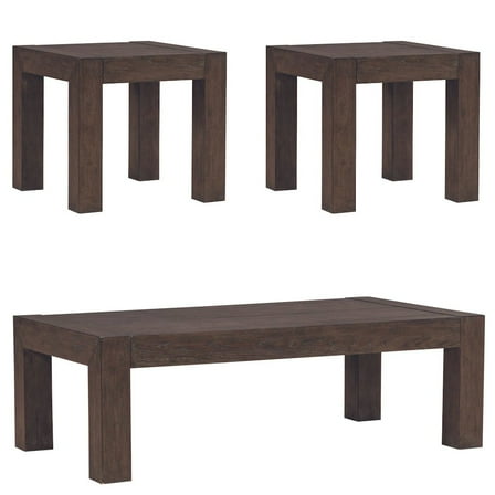 Liberty Furniture 3 Piece Set - Cocktail Table, 2 Square End Tables - Satin Espresso