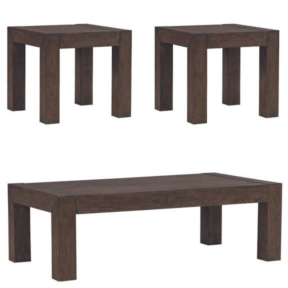 Liberty Furniture 3 Piece Set - Cocktail Table, 2 Square End Tables - Satin Espresso