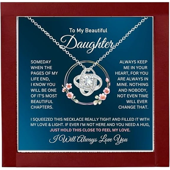 Birthday Gift For Daughter Adult, Father Daughter Necklace, Father Daughter Gifts, To My Daughter Necklace From Dad With Heartfelt Message and LED Box, Gifts For Grown Daughter