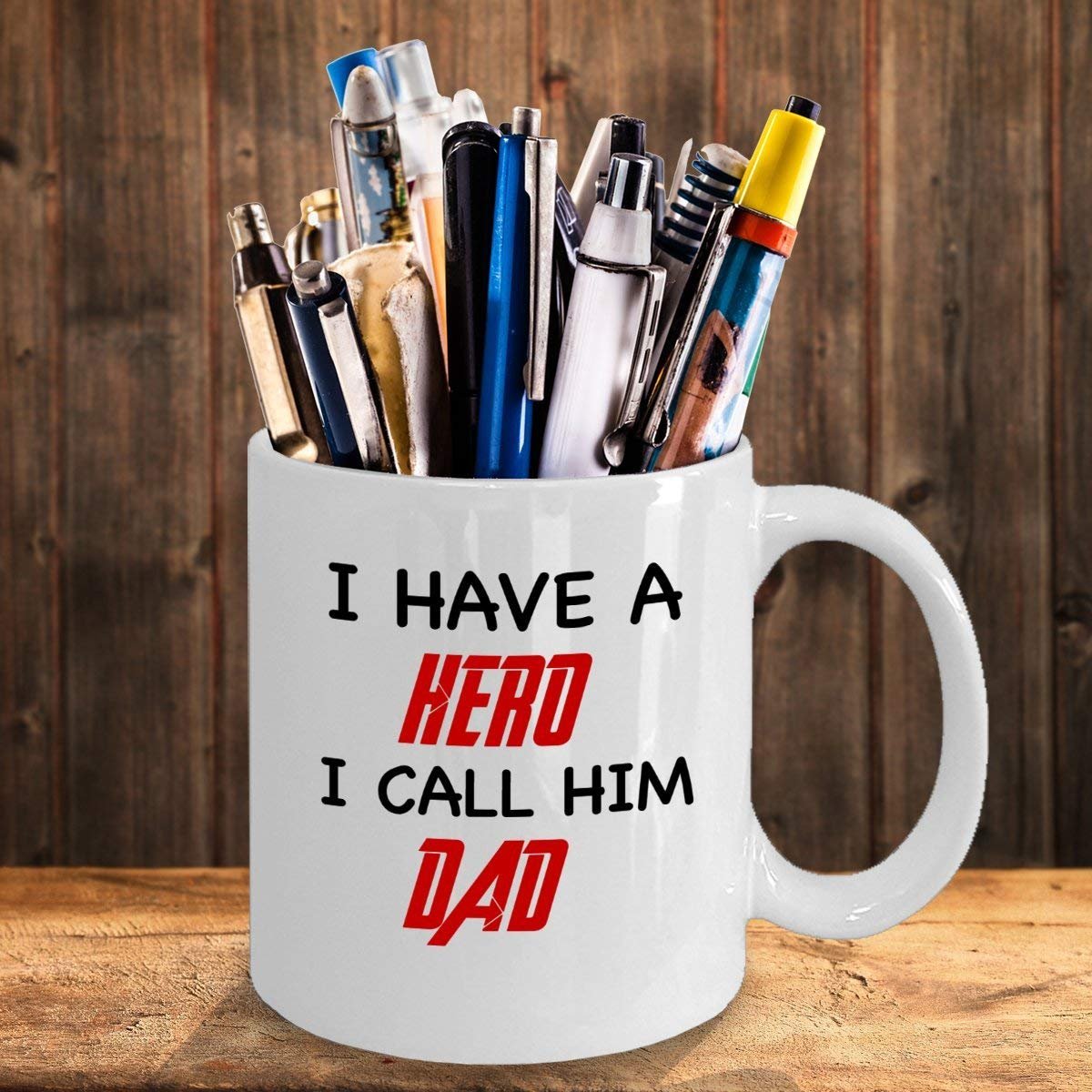 I Have A Hero I Call Him Dad Fathers Day Gift 11oz Ceramic Glass Coffee Tea Mug - image 3 of 3
