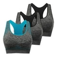 thumbnail image 1 of FAIWAD Women's 3 Pack Racerback Workout Tank Tops Basic No Underwire Athletic Stretch Padded Bralettes, 1 of 8