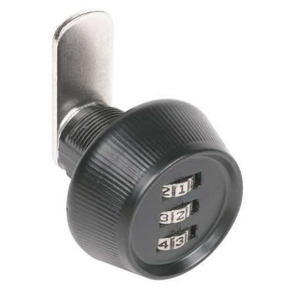 CCL Security Products 39023 3-Dial Cam Lock, 1,000 Possible Combinations, 1-Pack, 1-7/32 Inch Length, Black