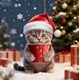 thumbnail image 3 of Colgante Navideño con Forma de Taza de Acrílico Plana y Diseño de Gatos., 3 of 3