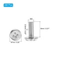 thumbnail image 2 of Uxcell Round Head Phillips Screws, 80 Pack M3-0.5 x 8mm 304 Stainless Steel 18-8 Full Thread, 2 of 7